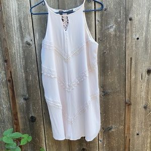 Gauzy/laced  blouse . Sleeveless lined boho top